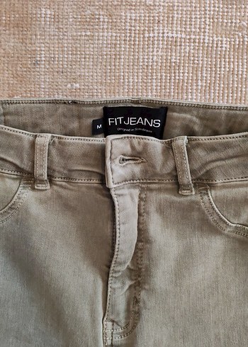 Haki Kadın Normal Paça Likralı Kot Pantolon - Görsel 2