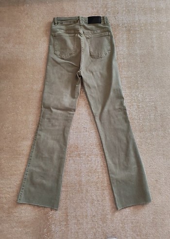 Haki Kadın Normal Paça Likralı Kot Pantolon - Görsel 4