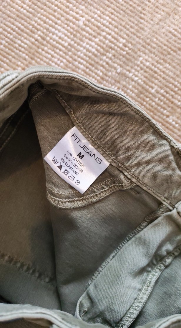 Haki Kadın Normal Paça Likralı Kot Pantolon - Görsel 3