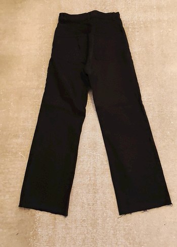 Kadın Siyah Wide Leg Denim Pantolon - Görsel 4