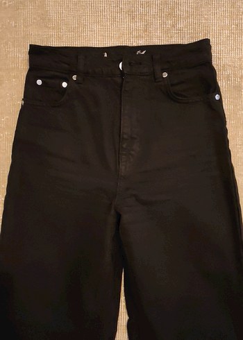 Kadın Siyah Wide Leg Denim Pantolon - Görsel 2