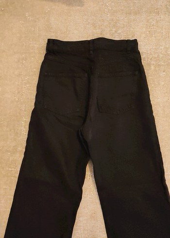 Kadın Siyah Wide Leg Denim Pantolon - Görsel 5