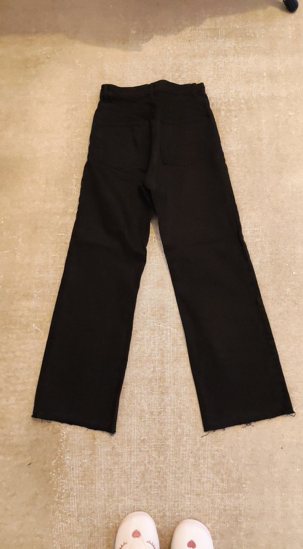 Kadın Siyah Wide Leg Denim Pantolon - Görsel 4