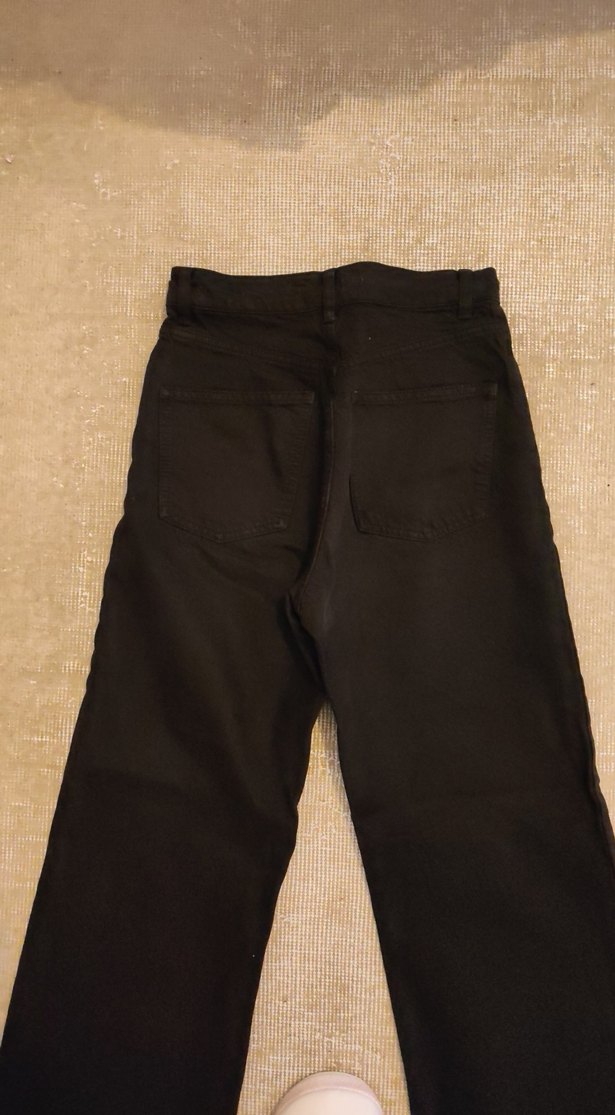 Kadın Siyah Wide Leg Denim Pantolon - Görsel 5