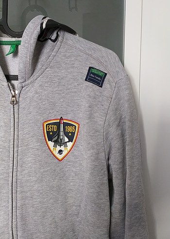 Benetton Gri Fermuarlı Erkek çocuk ceket