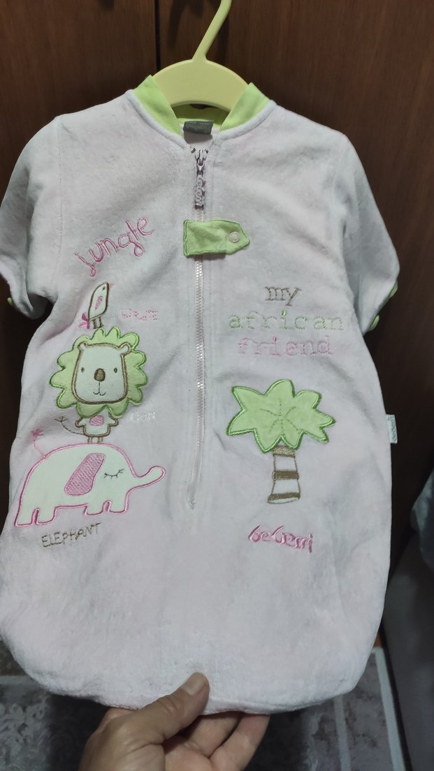 Bebek için Baskılı Pembe Uyku Tulumu - Görsel 4