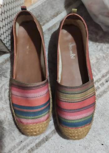 Renkli Bağlama Desenli Kadın Dolgu Topuklu Espadril - Görsel 4