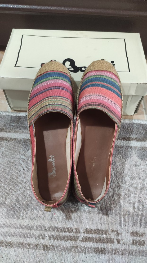 Renkli Bağlama Desenli Kadın Dolgu Topuklu Espadril - Görsel 3