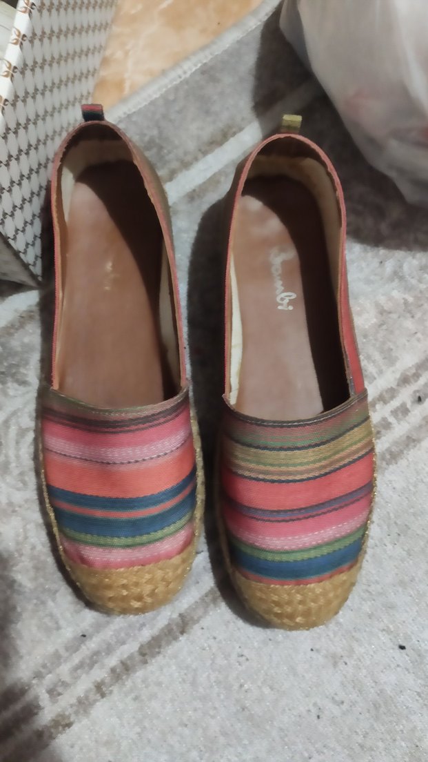 Renkli Bağlama Desenli Kadın Dolgu Topuklu Espadril - Görsel 4