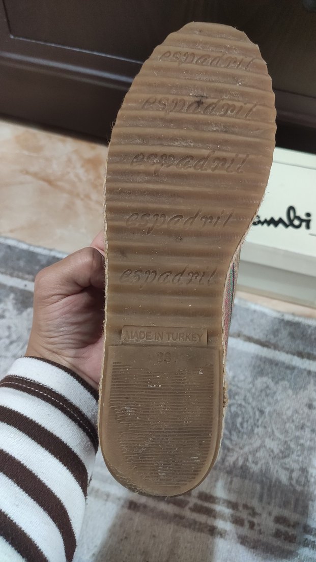 Renkli Bağlama Desenli Kadın Dolgu Topuklu Espadril - Görsel 5