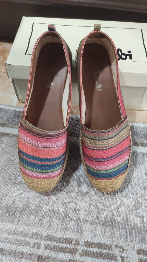 Renkli Bağlama Desenli Kadın Dolgu Topuklu Espadril - Görsel 2