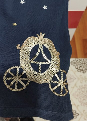 Kız Çocuk Uzun Kollu Baskılı Triko Elbise - Görsel 4