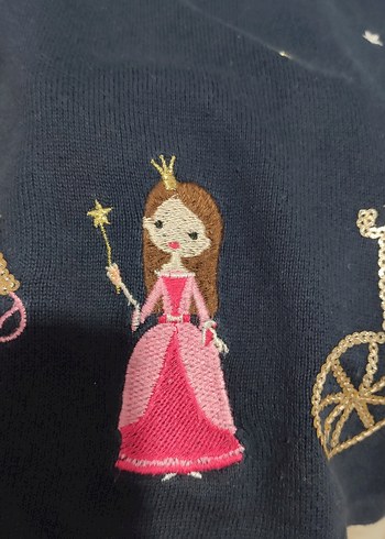 Kız Çocuk Uzun Kollu Baskılı Triko Elbise - Görsel 3