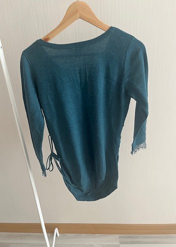 H&M Studio Turkuaz V Yaka Triko Hamile Tunik