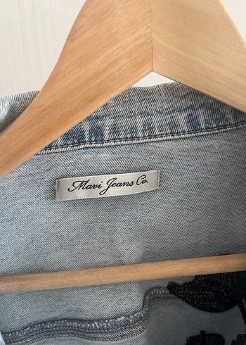 s Beden Gri Düğmeli Salaş Denim Ceket