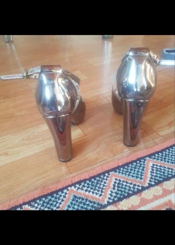 35 Beden gümüş rengi Metal Platform Topuklu Kadın Ayakkabı