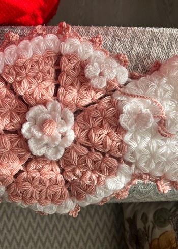 Dantel İşlemeli el yapımı Pembe Bohem lif - Görsel 4