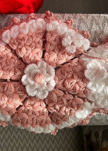 Dantel İşlemeli el yapımı Pembe Bohem lif - Görsel 3