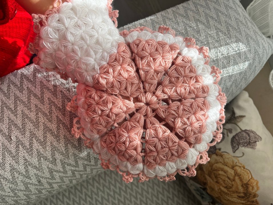 Dantel İşlemeli el yapımı Pembe Bohem lif - Görsel 2