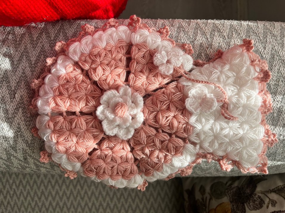 Dantel İşlemeli el yapımı Pembe Bohem lif - Görsel 3