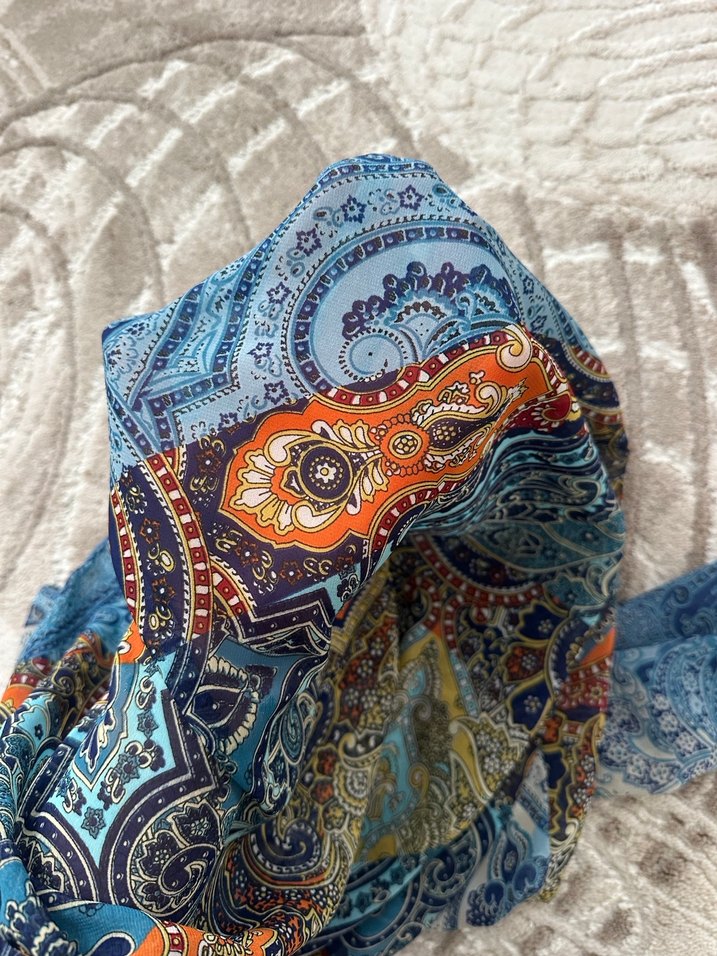 Bohem Çok Renkli Desenli Balıkçı Yaka Bluz - Görsel 5