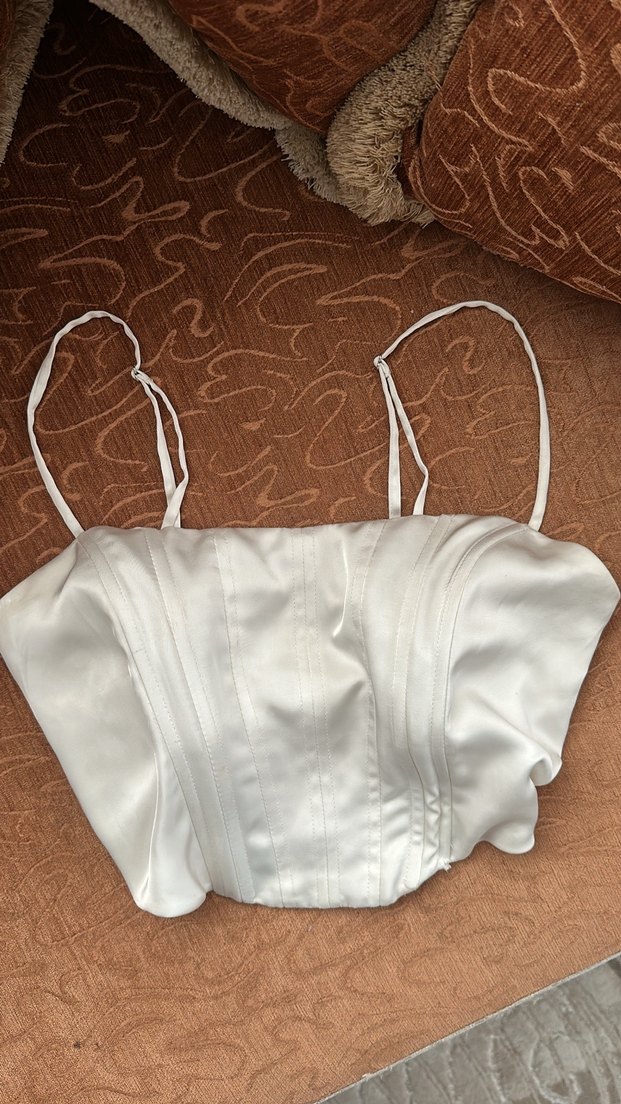 Beyaz Straplez Mini Büstiyer - Görsel 5