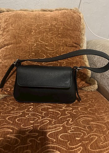 Siyah  Deri Kemerli Günlük Kadın Çantası - Görsel 5