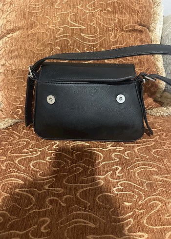 Siyah  Deri Kemerli Günlük Kadın Çantası - Görsel 2