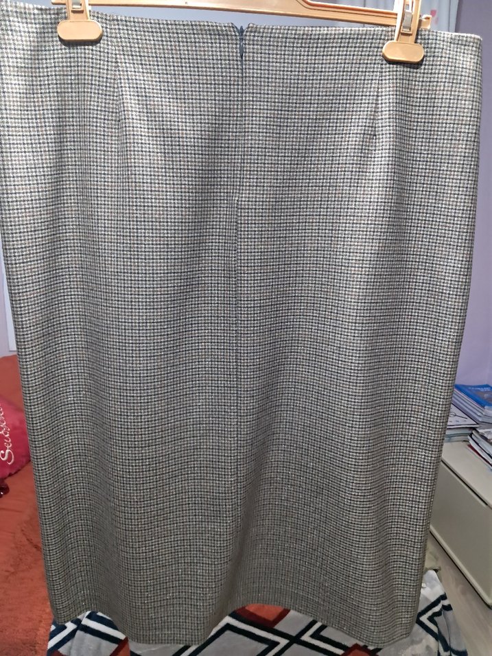 Açık Kahve Drapeli Büyük Beden Uzun Etek - Görsel 2