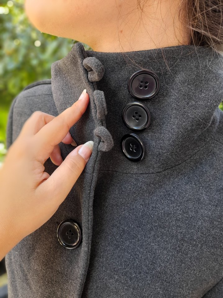 Antrasit Kadın Kemerli Kaban - Görsel 3