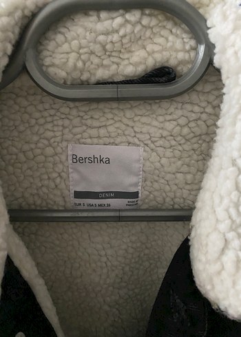 Bershka Siyah Kadın Denim Ceket, Kürklü Yaka