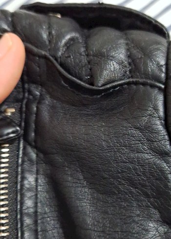 s Beden Kadın Siyah Deri Biker Ceket