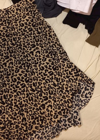 Kürklü Leopar Desenli Hamile Mini Etek - Görsel 2