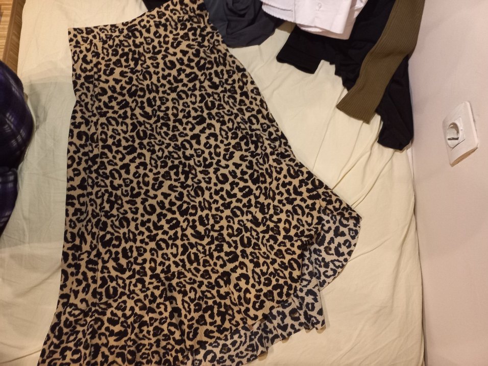 Kürklü Leopar Desenli Hamile Mini Etek - Görsel 2