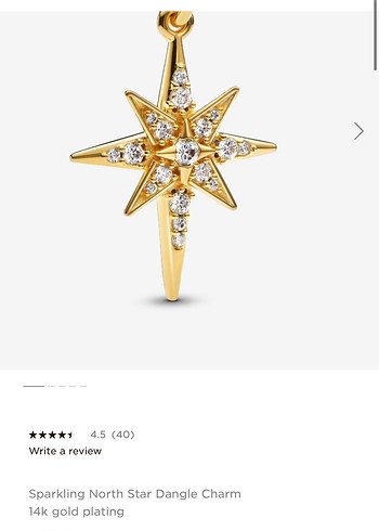 Pandora Pandora Parisian temalı kuzeyyıldızı charm