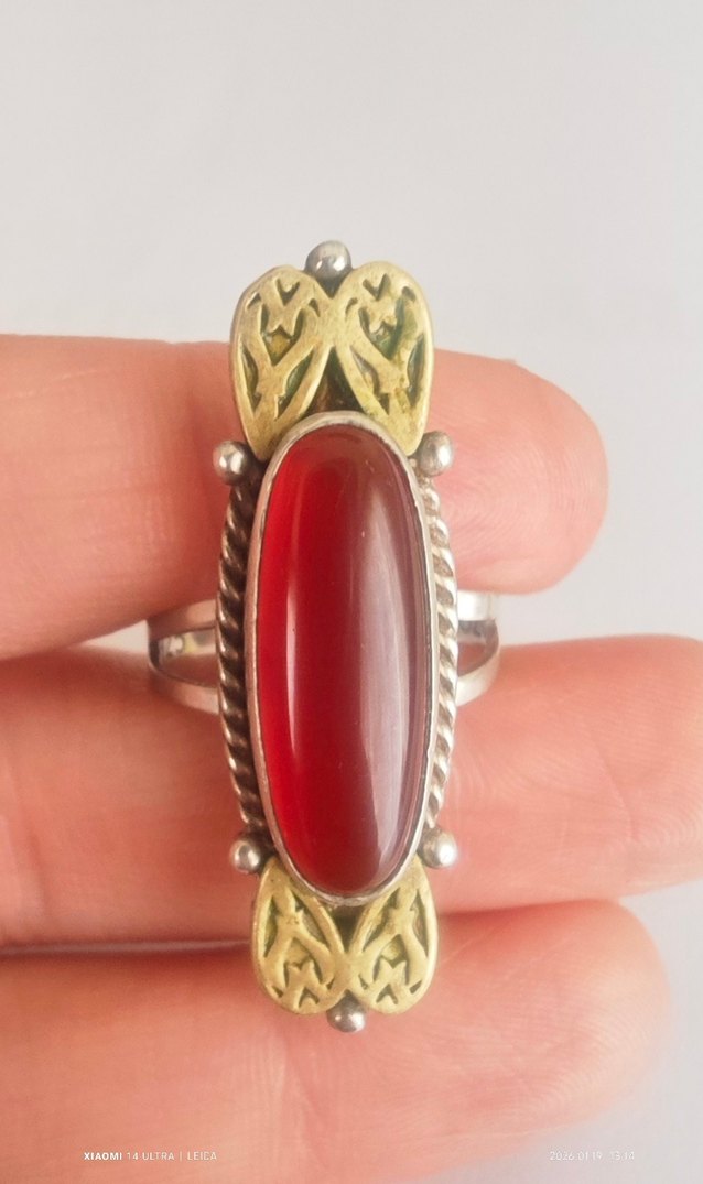 925 ayar gümüş akik yüzük - Görsel 2