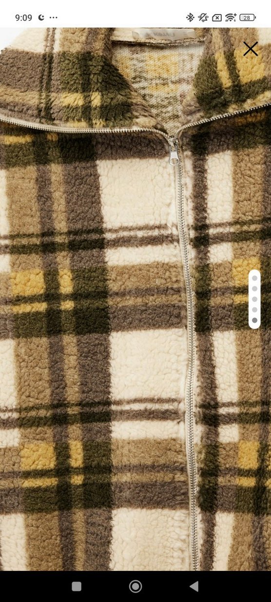 Koton ekose peluş ceket - Görsel 4