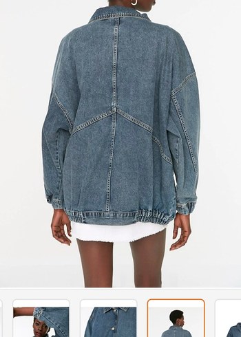 Trendyol Milla extra oversize kot ceket - Görsel 2