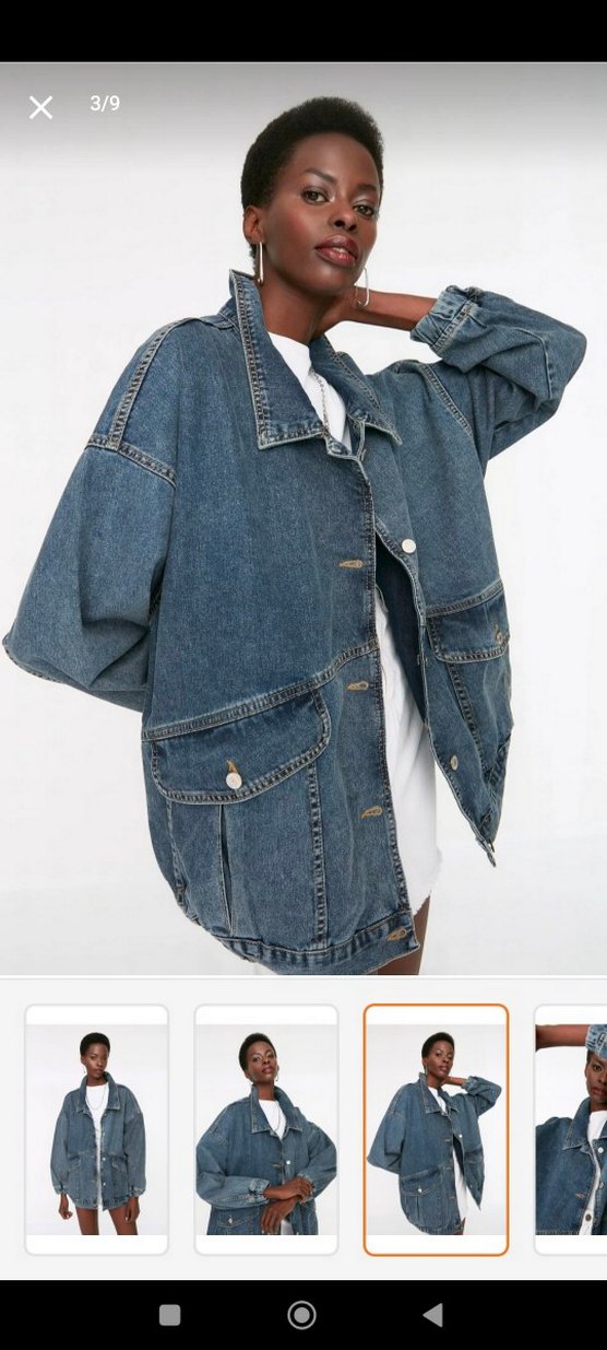 Trendyol Milla extra oversize kot ceket - Görsel 3