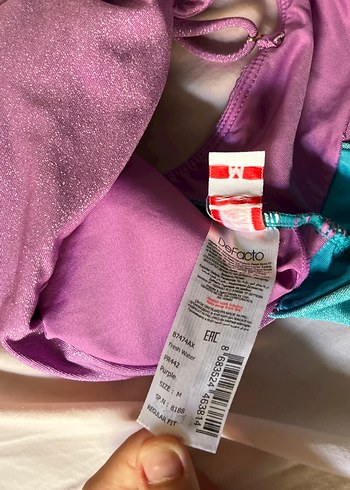 Renkli Drapeli Kadın Mayo - Görsel 2