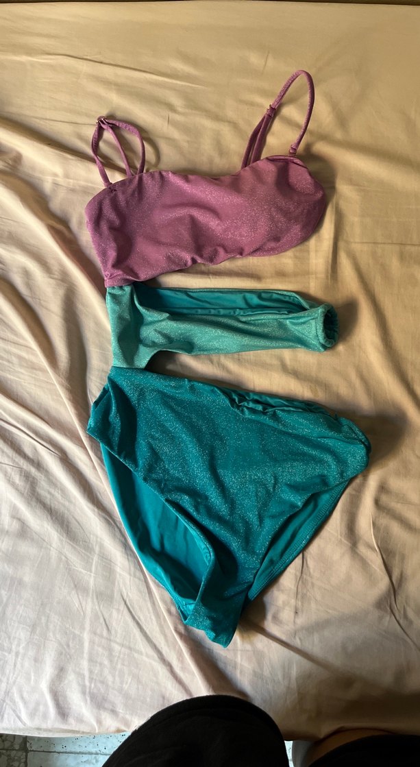 Renkli Drapeli Kadın Mayo - Görsel 3