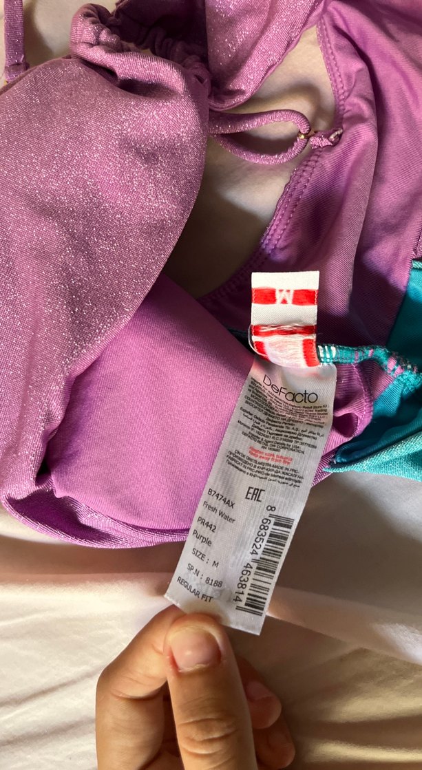 Renkli Drapeli Kadın Mayo - Görsel 2