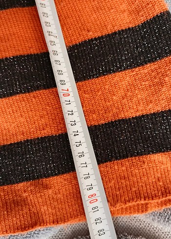 Kadın Kiremit Çizgili Triko Tunik/ Kazak - Görsel 6