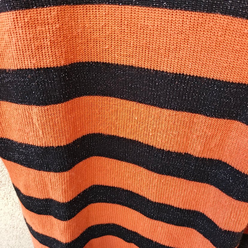 Kadın Kiremit Çizgili Triko Tunik/ Kazak - Görsel 4