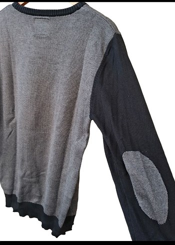 Gri ve Kahverengi Triko Erkek Kazak - Görsel 2