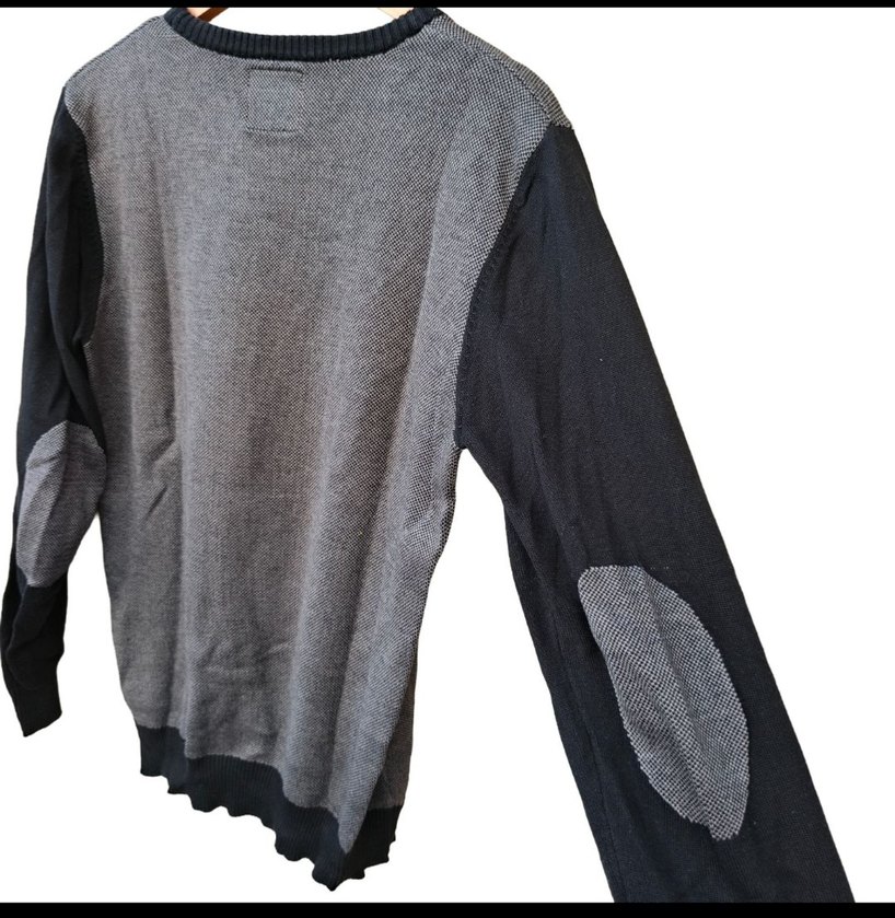 Gri ve Kahverengi Triko Erkek Kazak - Görsel 2