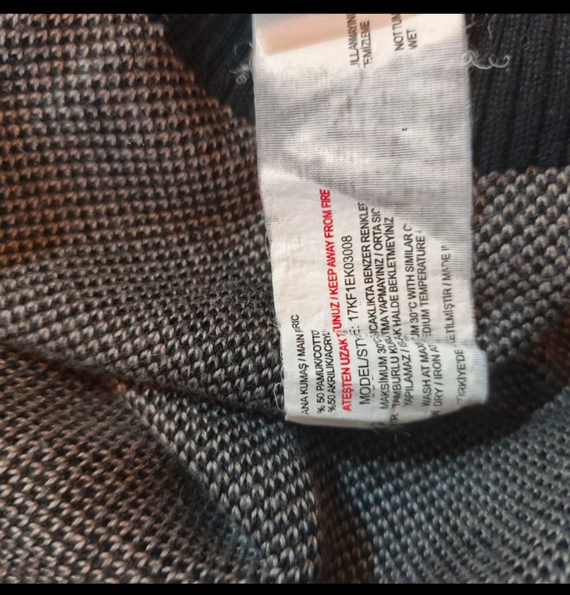 Gri ve Kahverengi Triko Erkek Kazak - Görsel 4