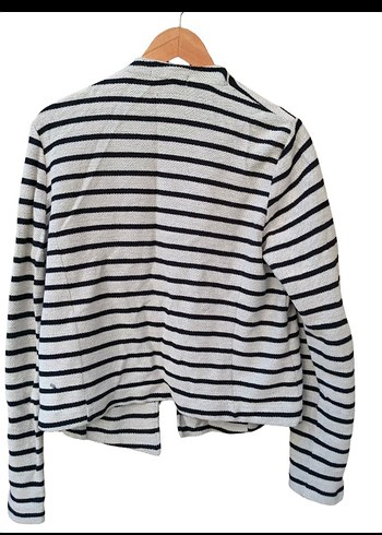 KADIN ÇİZGİLİ PAMUK KUMAŞ HIRKA - Görsel 2