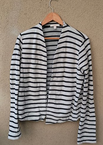 KADIN ÇİZGİLİ PAMUK KUMAŞ HIRKA - Görsel 4