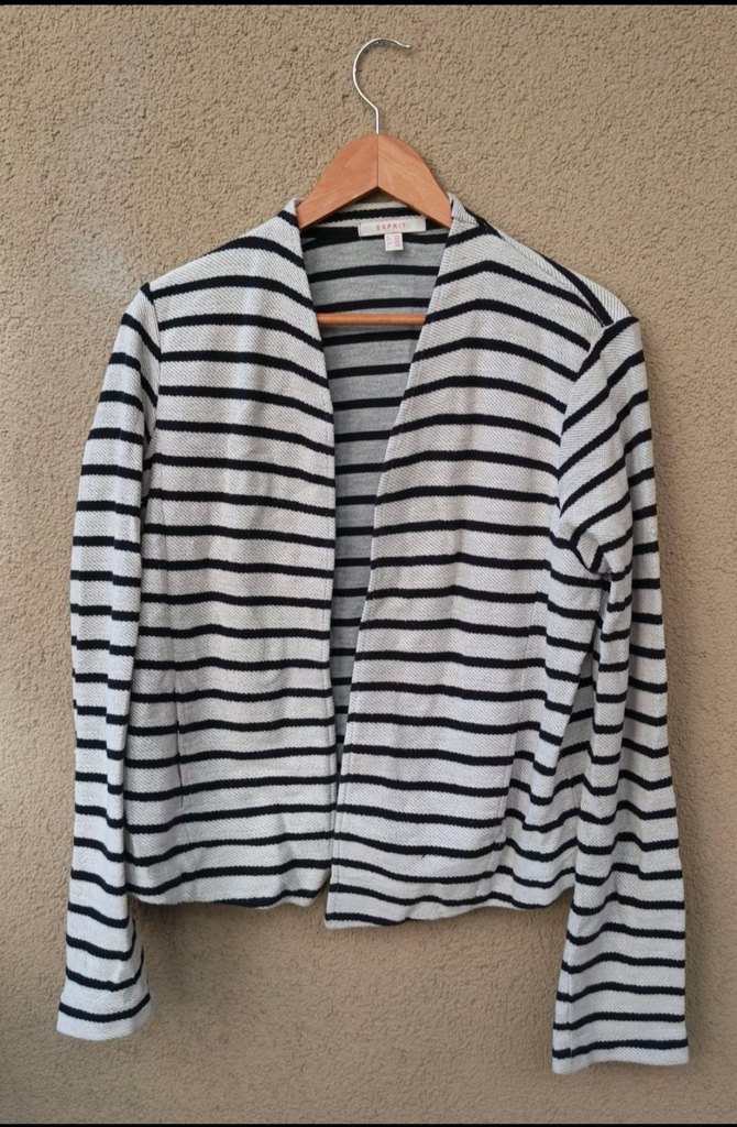 KADIN ÇİZGİLİ PAMUK KUMAŞ HIRKA - Görsel 4